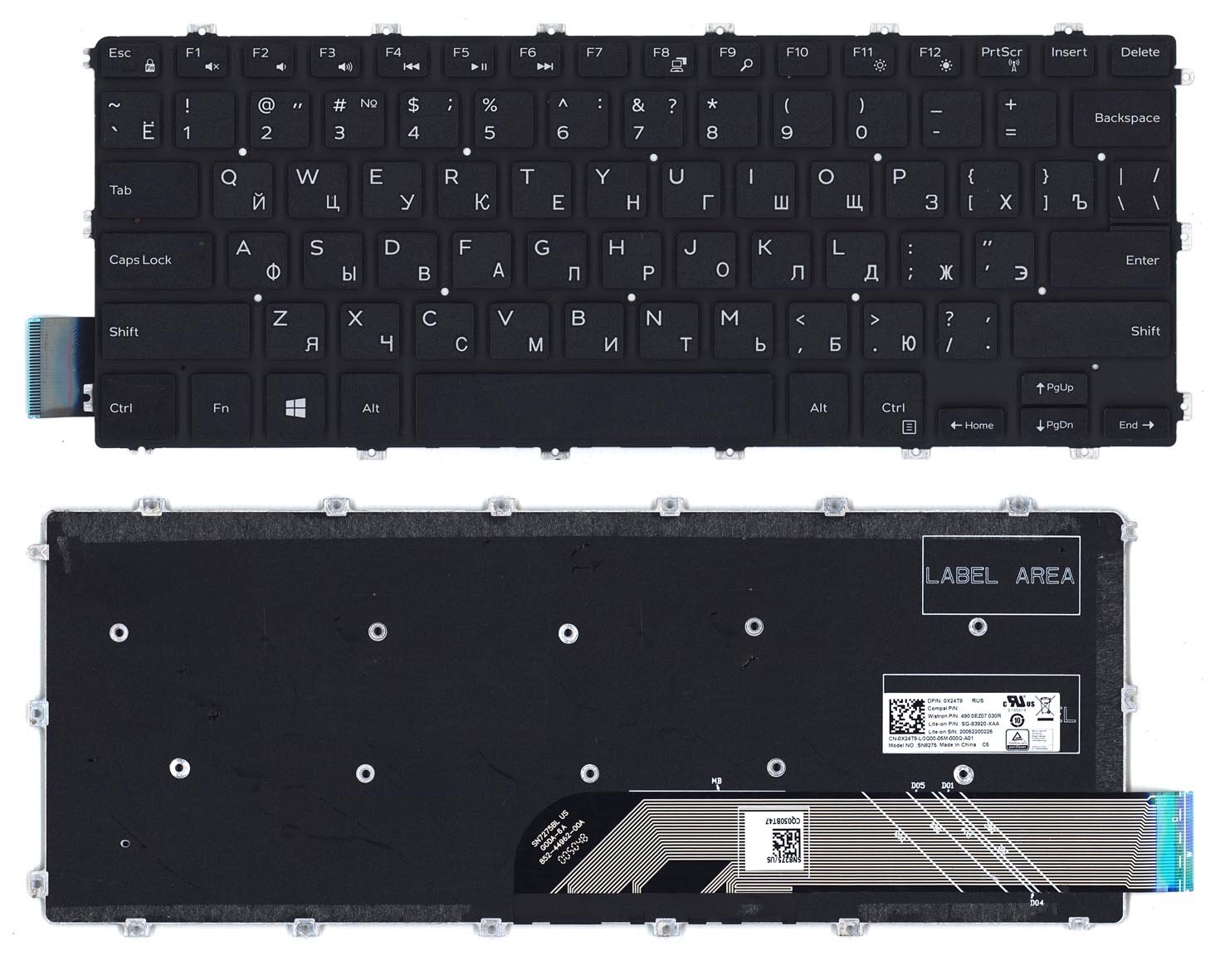 Клавиатура для ноутбука Dell Latitude 3400 (6CY26) черная