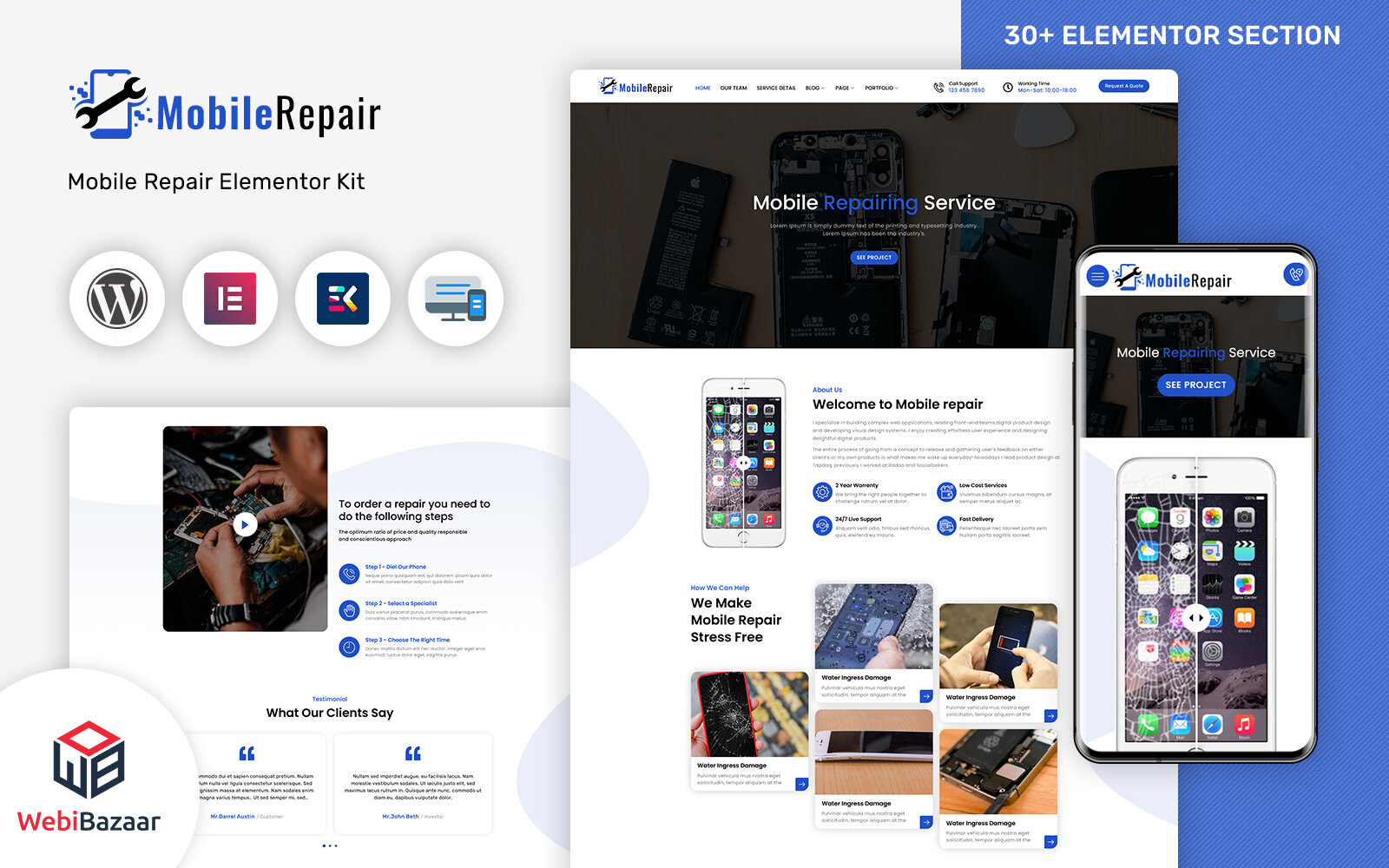 Шаблон Wordpress MobileRepair - Mobile Repair & Computer Services WordPress Template Theme WordPress