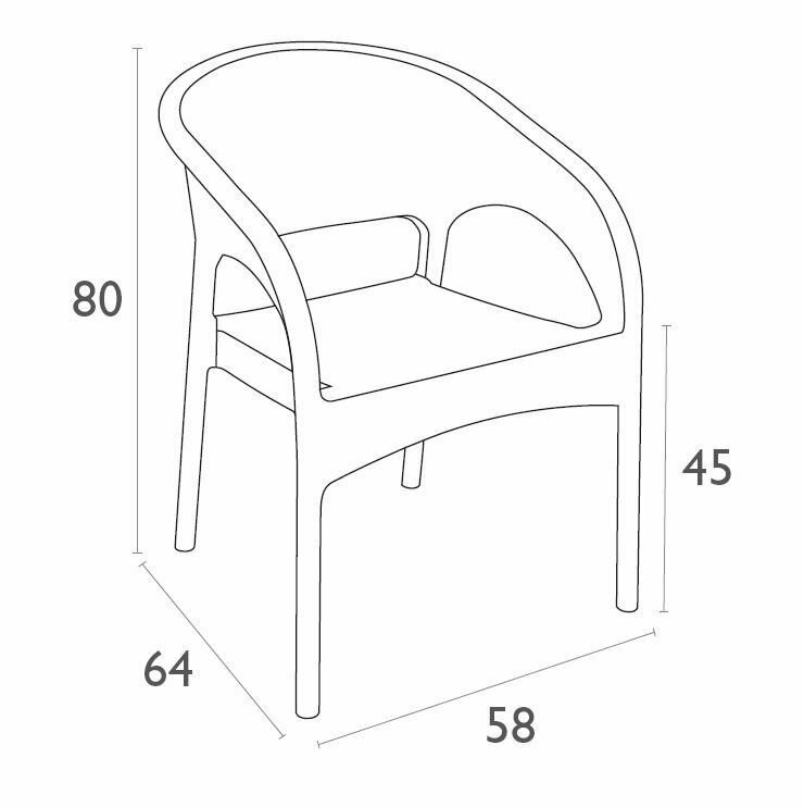 Кресло пластиковое плетеное ReeHouse Panama Антрацит - фотография № 6
