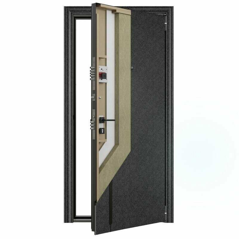 Дверь входная для квартиры Torex Comfort X 950х2050 правый, тепло-шумоизоляция, антикоррозийная защита, замки 4-ого класса, черный/бежевый - фотография № 5