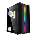 Powercase Корпус Powercase CMIEB-F4S Mistral Evo, Tempered Glass, 1x 120mm PWM ARGB fan + ARGB Strip + 3x 120mm PWM non LED fan, чёрный, ATX (CMIEB-F4S) - изображение