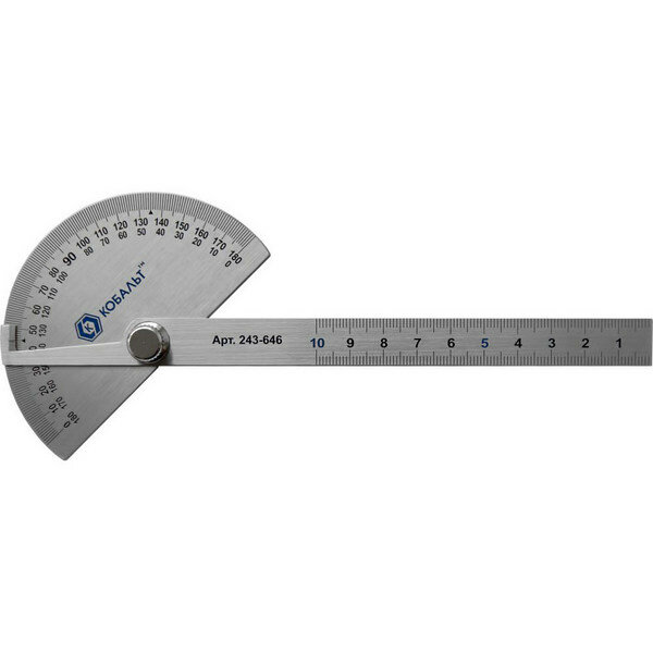 фото Угольник Кобальт Угломер переставной с транспортиром, 150 мм