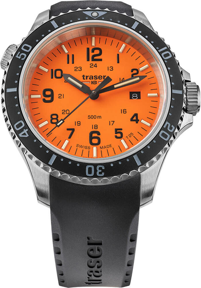 Дайверские часы Traser P67 Diver Orange с каучуковым ремешком 109380