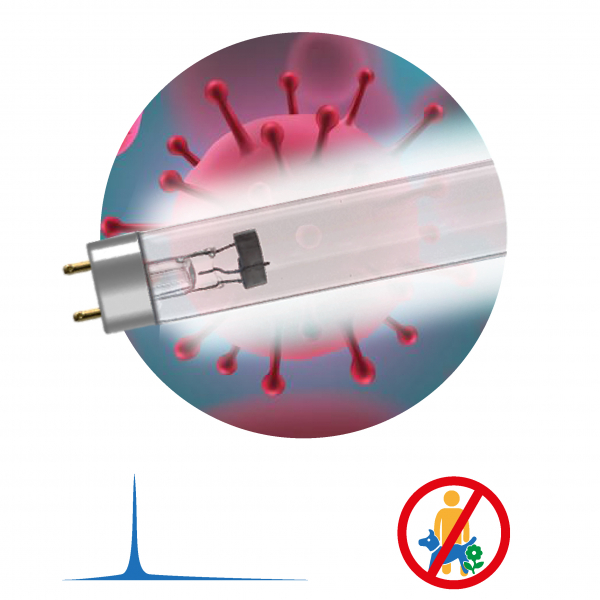 Лампа бактерицидная ЭРА Т8 15Вт G13 УФ UV-С ДБ ультрафиолетовая (8 шт.)
