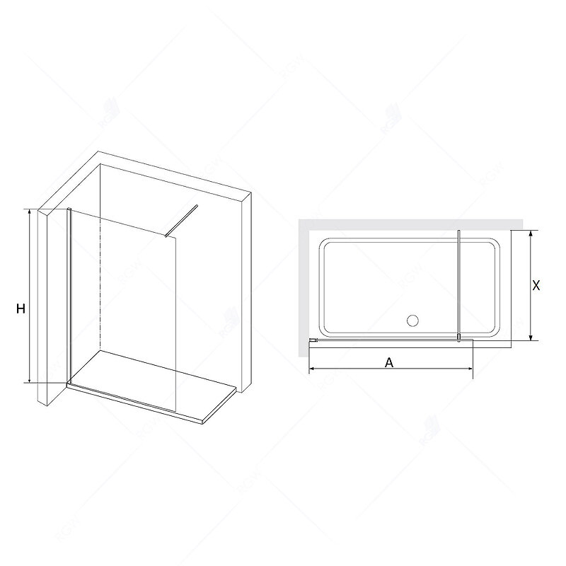 Перегородка для душа RGW Walk In WA-010 120х195 профиль хром, стекло прозрачное - фото №2
