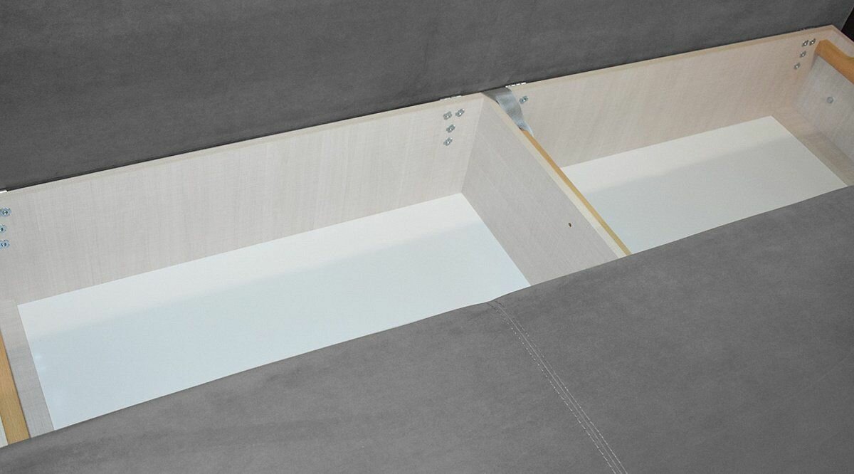 Прямой диван кровать AH!DIVAN (АхДиван) "Анкона Д" 215x105х84 см, раскладной механизм еврокнижка, деревянные подлокотники, серый велюр - фотография № 3