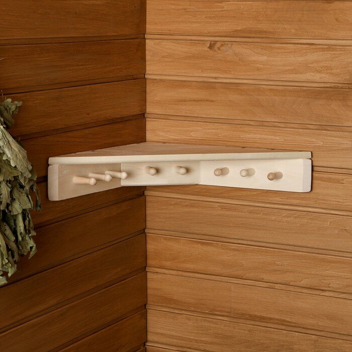 фото Полка- вешалка угловая "Соната" 8 крючков, 40х40х9см