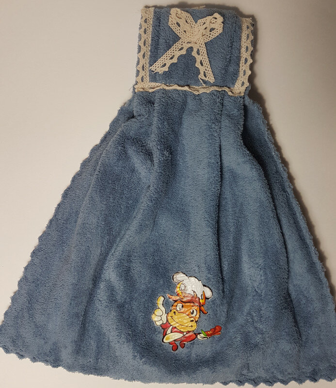 Полотенце в виде платья с аппликацией Бычка - фотография № 8