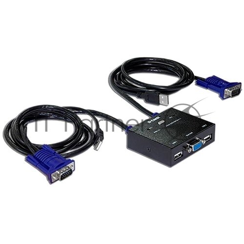 Переключатель-KVM D-Link KVM-221/C1A 2-портовый KVM-переключатель с портами VGA и USB