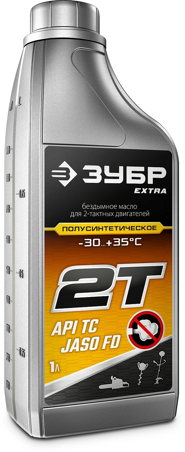 Масло полусинтетическое для 2-тактных двигателей ЗУБР EXTRA 2Т-П 1 л. 70601-1