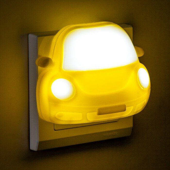 Настенные RISALUX Ночник "Машинка" LED желтый 7х8х7 см - фотография № 4