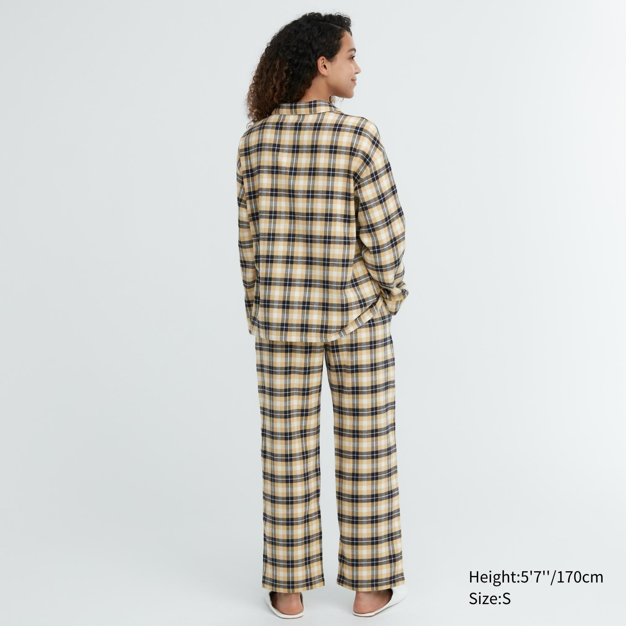 Фланелевая пижама с длинным рукавом, бежевый, XXL - фотография № 2