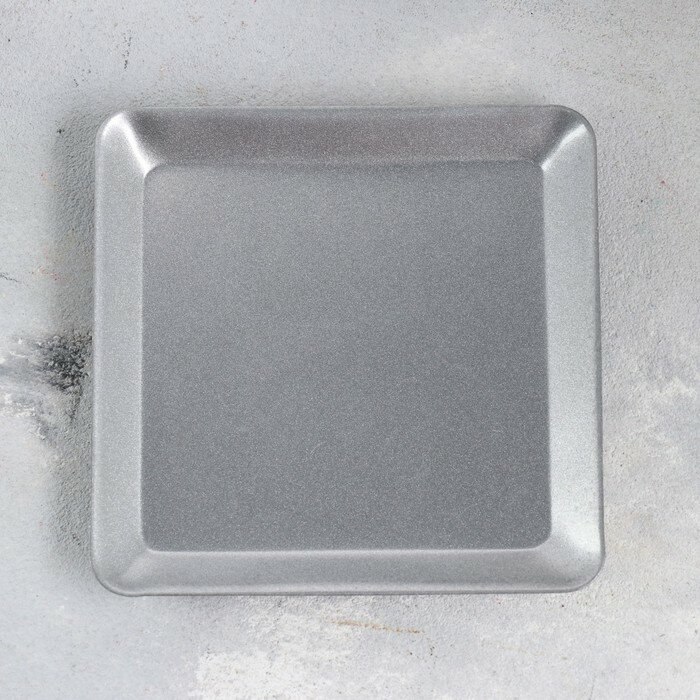 Подсвечник "Тарелка квадратная" металл на одну свечу, 12,6х1,3 см, серебро - фотография № 3
