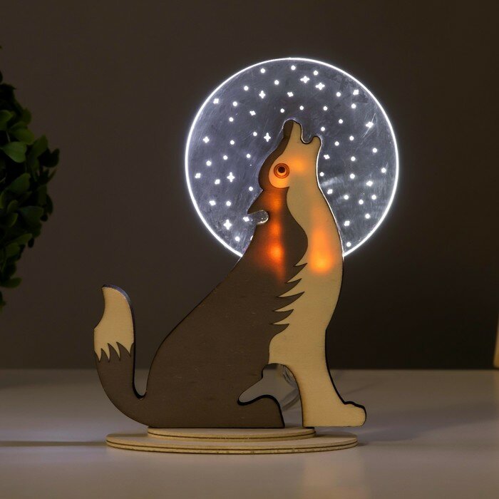 Светильник 3D ночник "Волк" LED USB 15х7х18,5 см RISALUX - фотография № 3