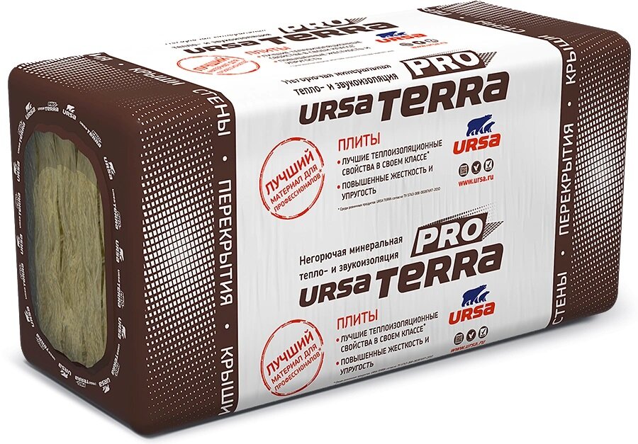 Утеплитель URSA TERRA 34PN 1х0.6(061)*0.10 м 0244м3 (244м.кв.)