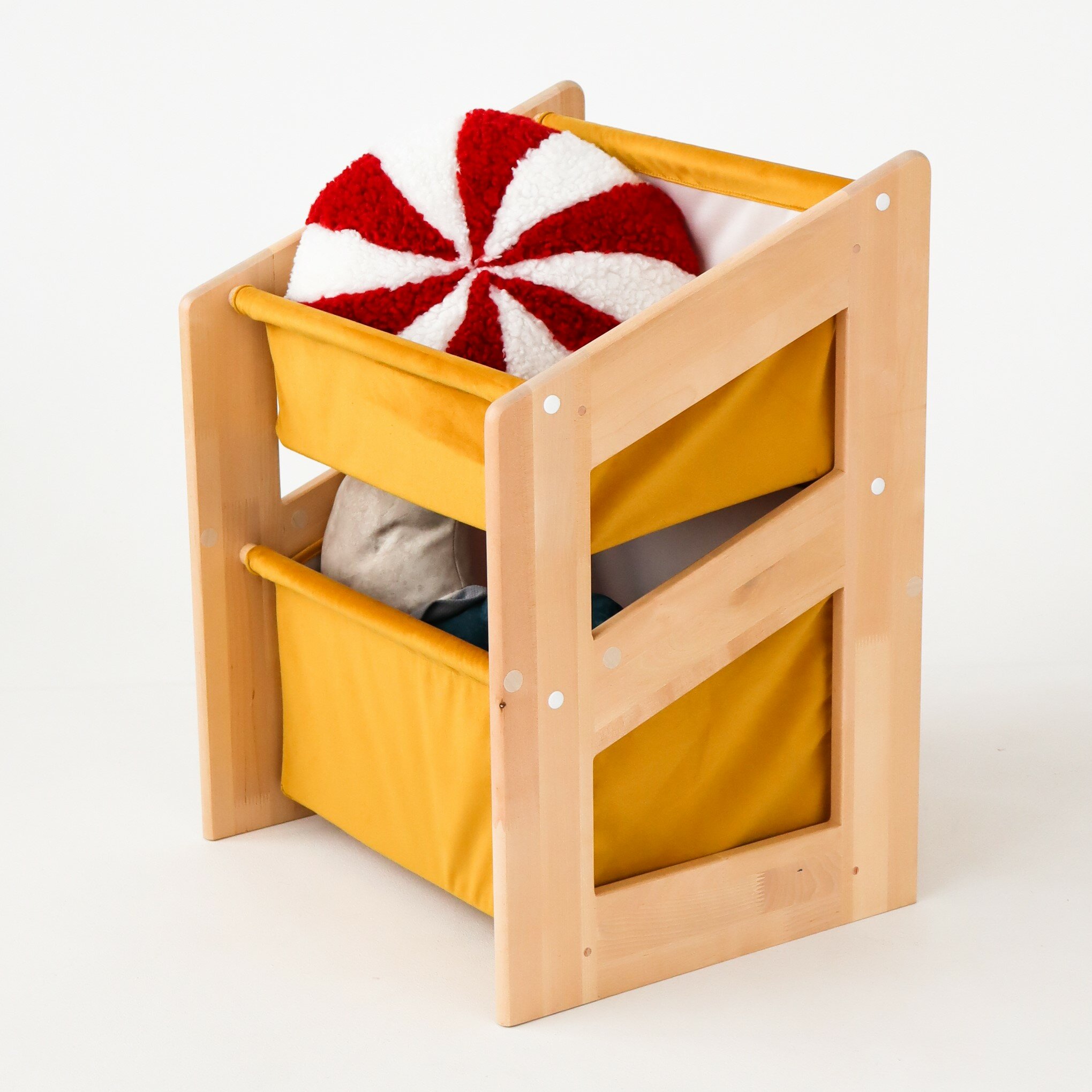 Детский деревянный стеллаж для игрушек с мягкими полками напольный симба Forest - фотография № 1