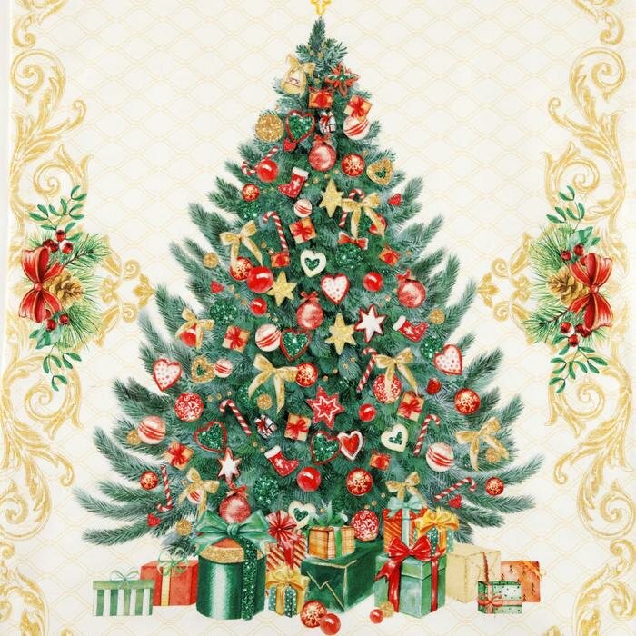 Новогоднее полотенце "Этель" Golden Christmas 40х73 см, 100% хл, саржа 190 гр/м2 - фотография № 3