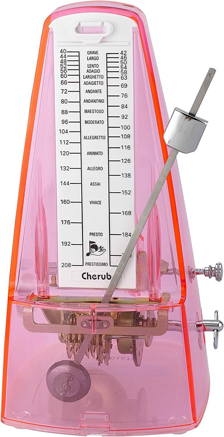 WSM-330TPK Метроном механический прозрачный розовый Cherub
