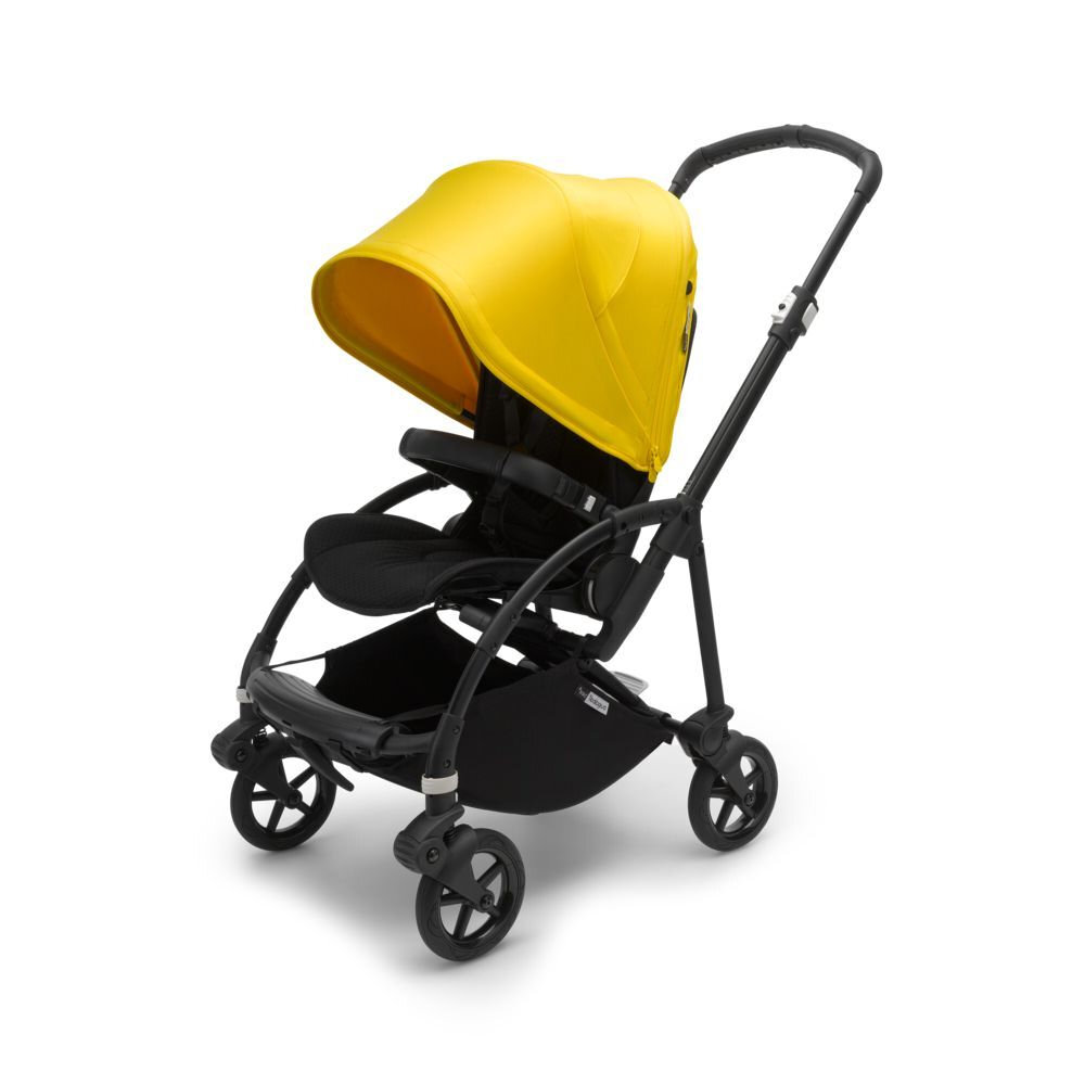 Коляска прогулочная Bugaboo Bee 6 complete (Black/Black/Lemon yellow), цвет шасси: черный