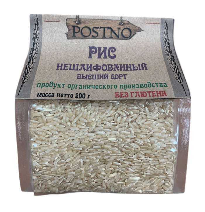 Рис нешлифованный дробленный (POSTNO), 500 г