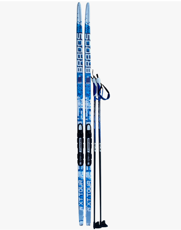 Лыжный комплект STC Brados XT blue 185см STEP NNN (лыжи + палки(135) + крепления)