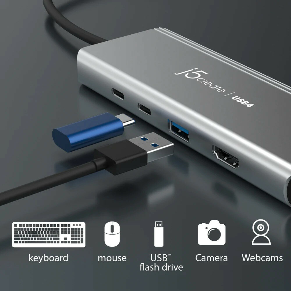 Адаптер j5create USB4 Dual 4K Multi-Port Hub - фото №10