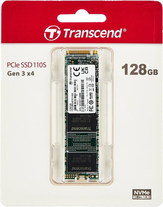 Накопитель SSD Transcend M.2 110S 128 Гб PCIe Gen3 x4 TLC 3D NAND (TS128GMTE110S)