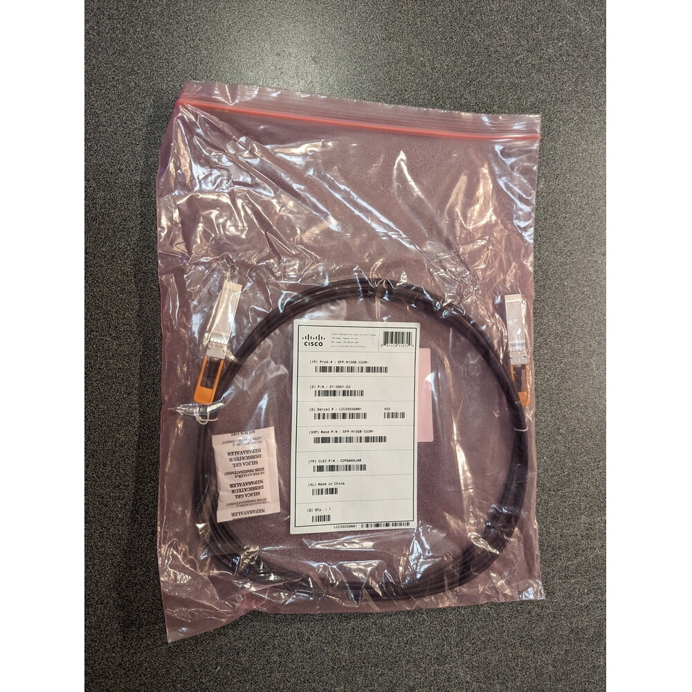 Кабель 37-0961-03 Cisco 10GBASE-CU SFP CABLE 3м