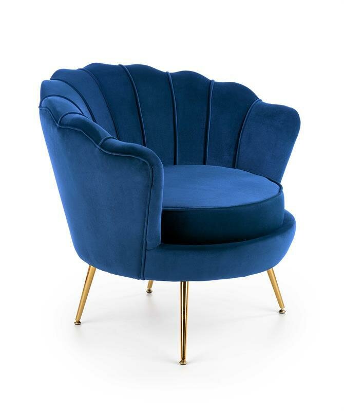 Кресло Halmar AMORINITO (темно-синий/золотой) - фотография № 1