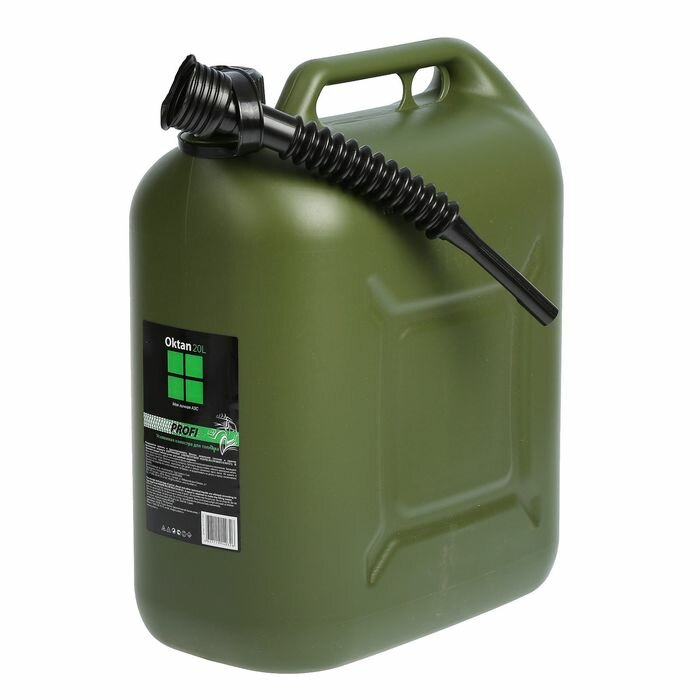 фото Канистра ГСМ Oktan PROFI, 20 л, пластиковая, усиленная, зеленая