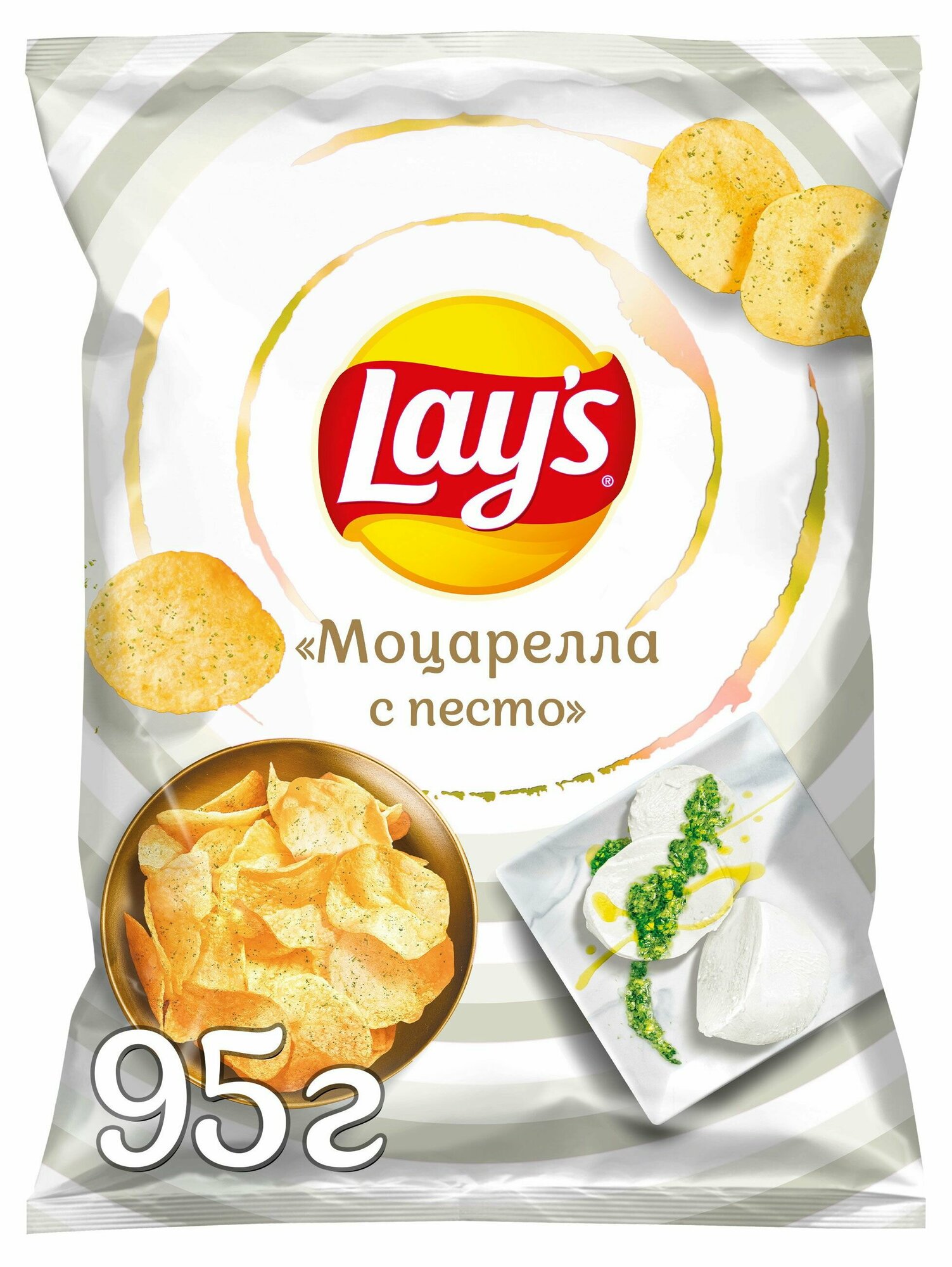 Чипсы картофельные Lay's со вкусом Моцареллы с Песто 95г, 5 шт