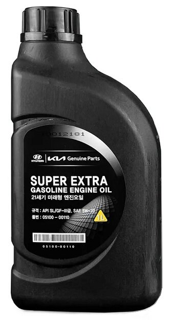 Масло моторное Hyundai/KIA Super Extra Gasoline 5W30 1л полусинтетическое SL/GF3 05100-00110