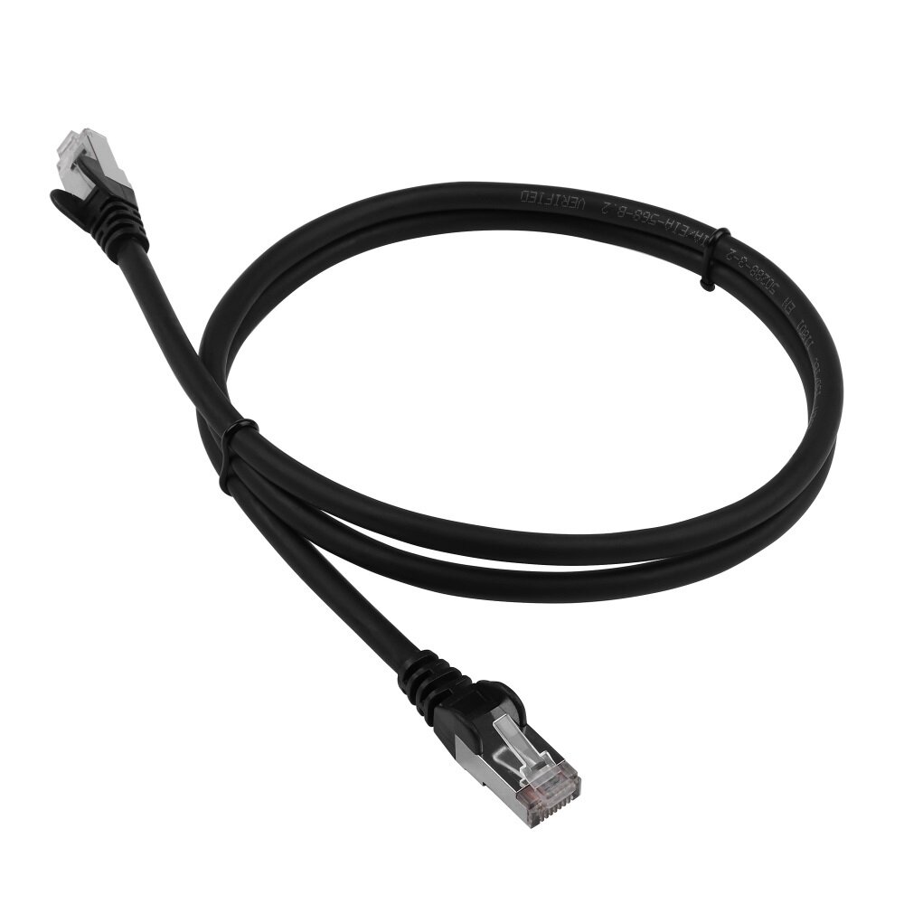 Патч-корд RJ45 - RJ45, 4 пары, FTP, категория 6, 0.5 м, черный, LSZH, LANMASTER LAN-PC45/S6-0.5-BK