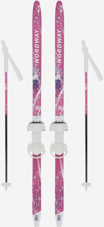 Лыжный комплект беговые NORDWAY Snow Princess, 50-50-50мм, 120см, с креплением и палками [116720-mx]