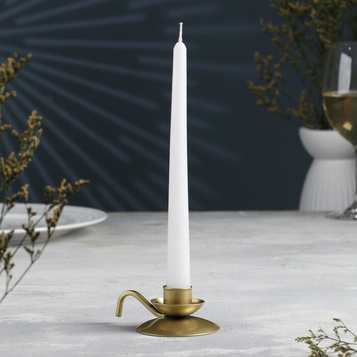 Подсвечник "Ретро" металл на одну свечу, 10х4 см, золотой - фотография № 1