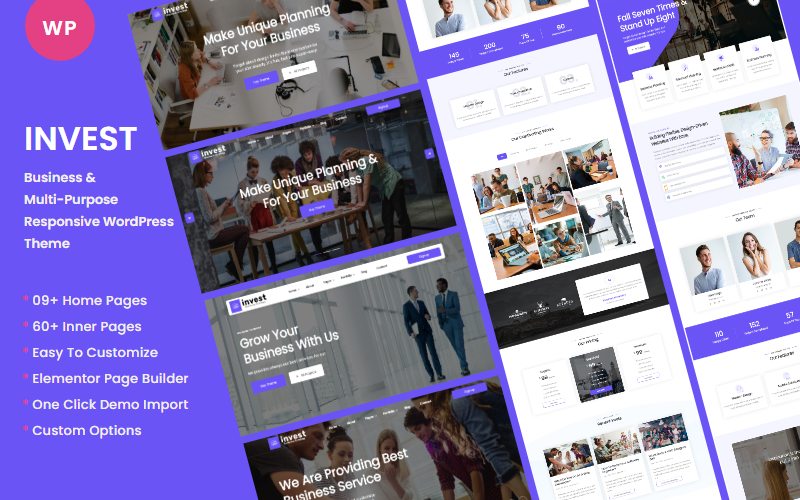 Шаблон Wordpress Invest - Business And Multipurpose Responsive Theme WordPress
