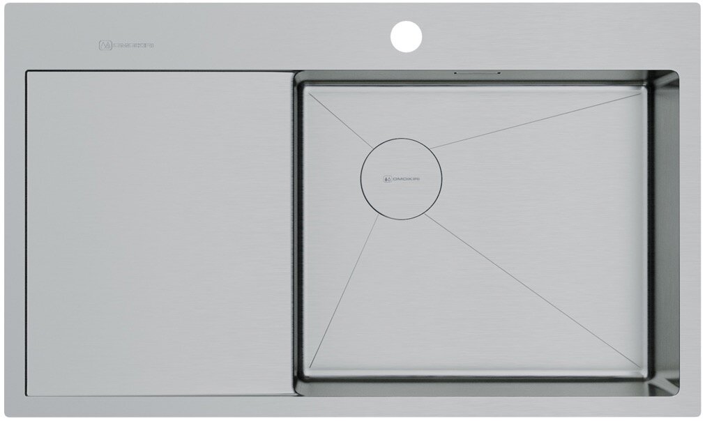 Мойка кухонная Omoikiri Akisame 86 Side R IN 4997042 SUS304, нержавеющая сталь
