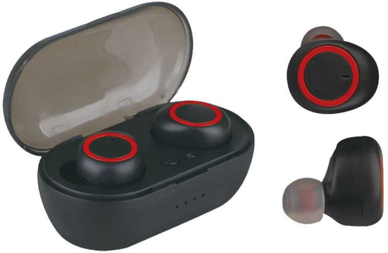 Наушники с микрофоном DENN TWS007, Bluetooth, черный