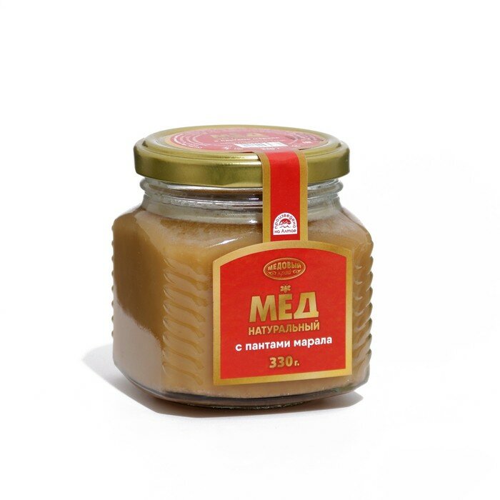 Мёд алтайский с пантами марала, 330 г - фотография № 1