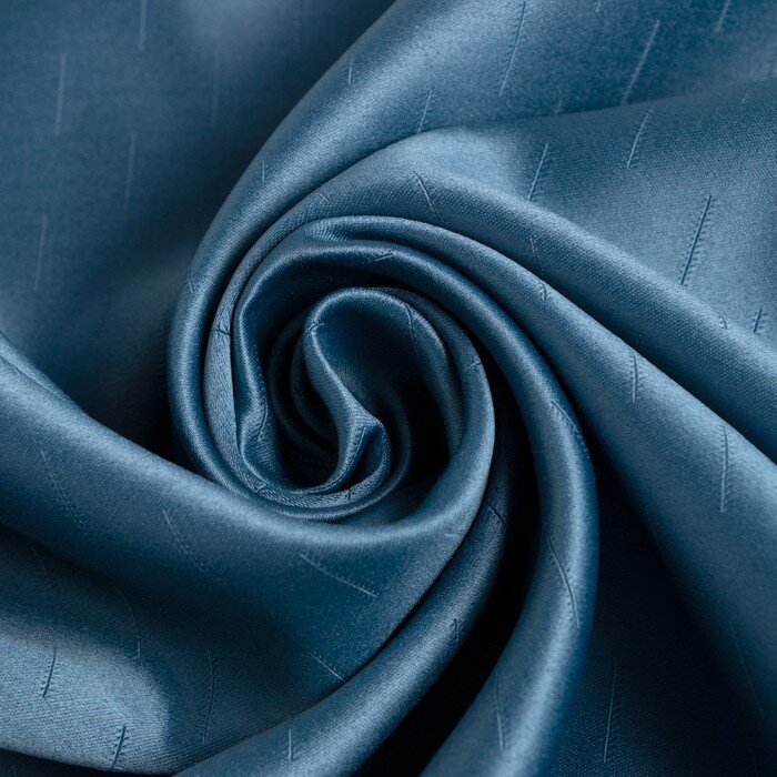 Штора портьерная Этель "Штрихи" цв.синий,на люверсах 250*265 см, 100% п/э - фотография № 3