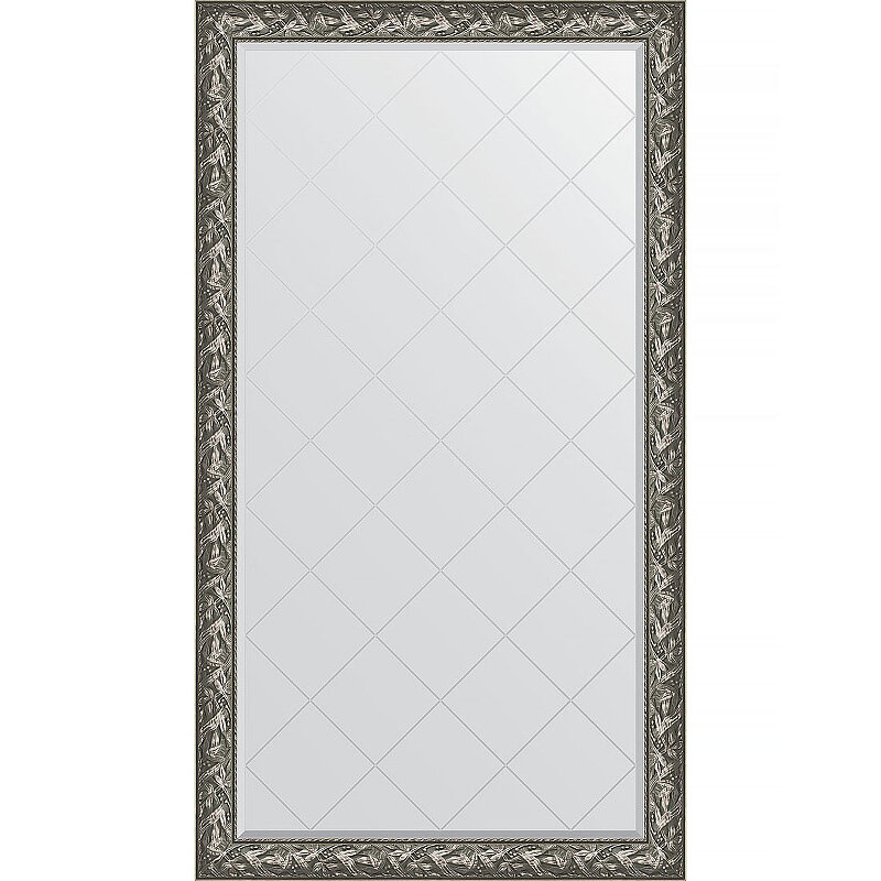 Зеркало Evoform Exclusive-G Floor 203х114 BY 6365 с гравировкой в багетной раме - Византия серебро 99 мм - фотография № 1