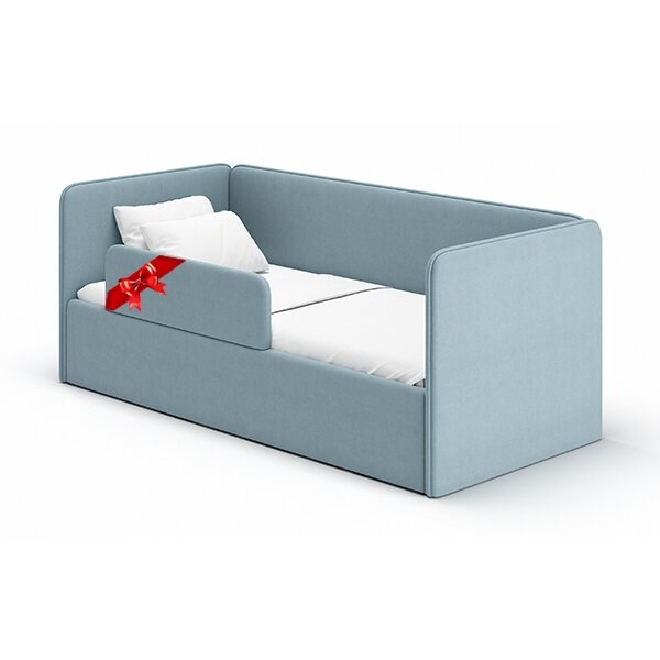 Romack кровать Leonardo (голубой) 160/70 , высокое изножье+бортик в подарок