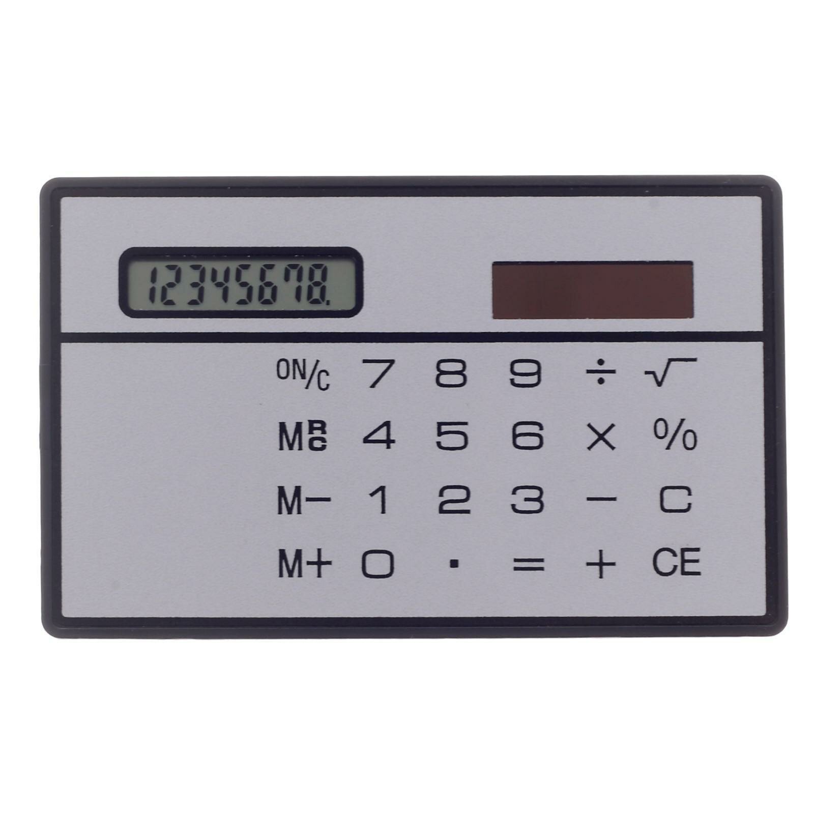 Калькулятор плоский 8-разрядный серебристый корпус (1шт.)