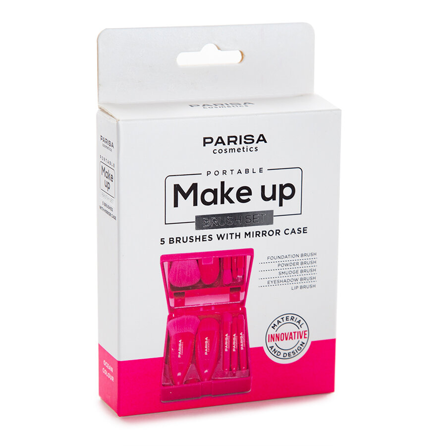 фото Набор из 5-и кистей для макияжа Parisa Portable Make up Brush Set розовый