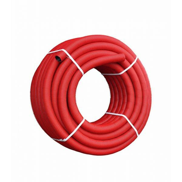 Труба гофрированная ПНД 110 мм, 20 (м) двухслойная SN6, ливневая, дренажная, для кабеля, красная без перфорации - фотография № 6