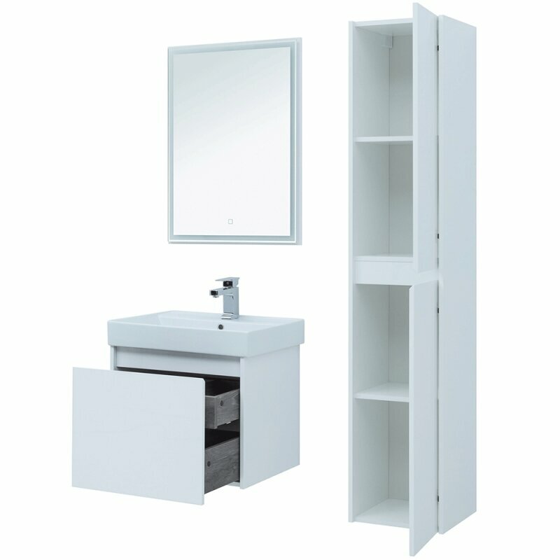 Комплект мебели для ванной Aquanet Nova Lite 60 242922 подвесной Белый - фотография № 9