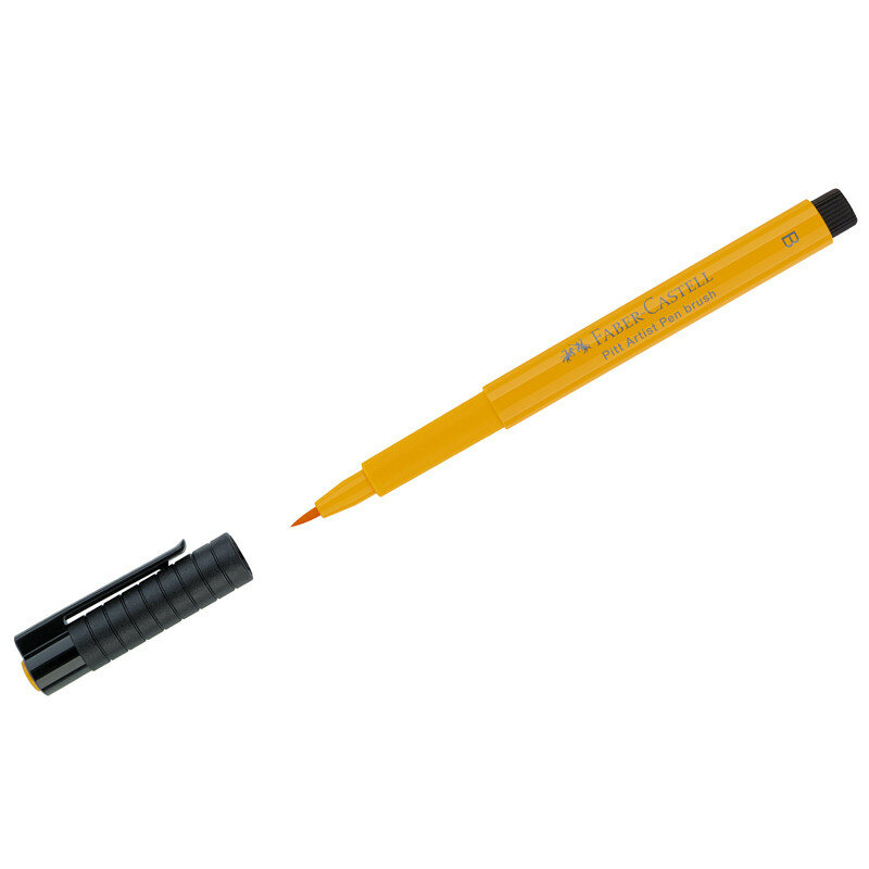 Ручка капиллярная Faber-Castell "Pitt Artist Pen Brush" цвет 109 темно-желтый хром, пишущий узел "кисть", 290103