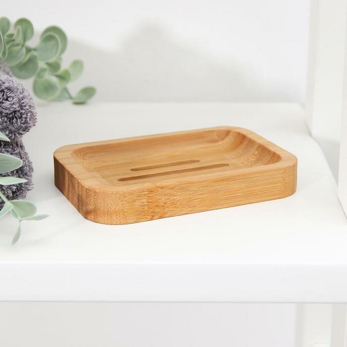 фото Мыльница, 11,5×8×1,7 см, бамбук