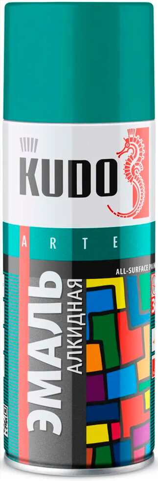 KUDO KU-1020 Эмаль аэрозольная алкидная бирюзовая (052л)