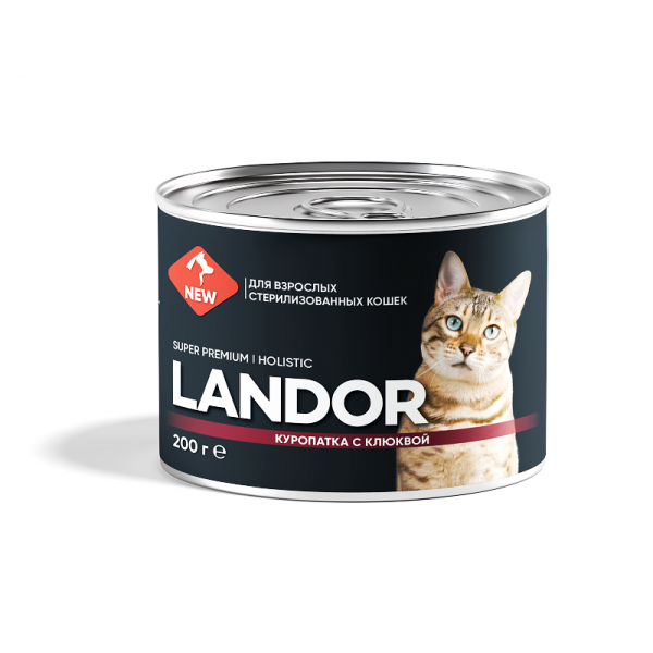 Landor Консервы для кошек с Куропаткой и Клюквой 100 гр x 6 шт.